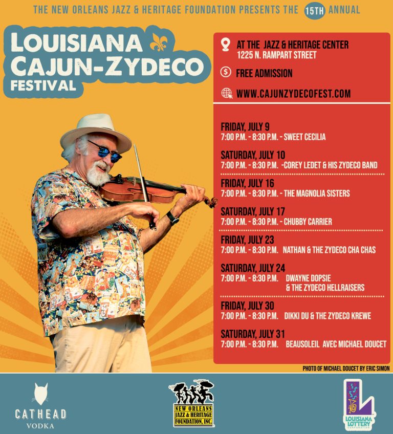 Annual Louisiana CajunZydeco Festival, July 24 31, 2021 The Parks